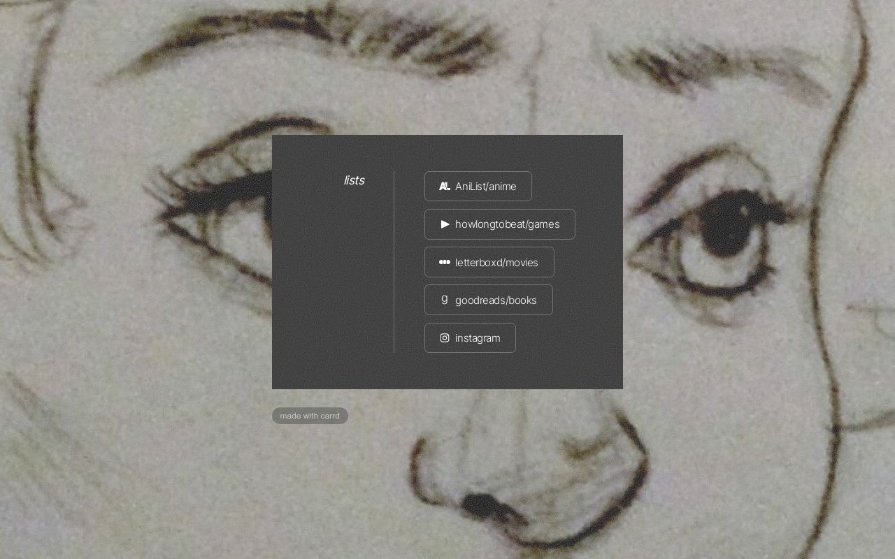 Carrd profile picture for @lists